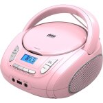 Juej - lecteur cd portable boombox pour enfants (avec bluetooth, radio fm, mp3, usb, aux, prise casque), ...