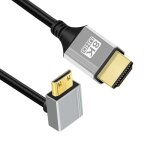 Jum - cble hdmi 2. 1, hdmi mle vers mini hdmi mle coud a 90 degrs vers le haut, 8k @ 60 hz, 4k @ ...