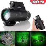 Jumelles de chasse monoculaires de vision nocturne 100x90 pour une utilisation de jour comme de nuit