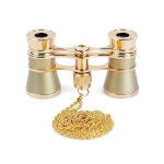 Jumelles de visionnement d'opra 3x25 tout en mtal avec poigne / chane petites jumelles rtro pour ...
