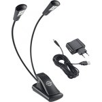 K&m 12245 - lampe de pupitre 2 bras 4 leds avec alim
