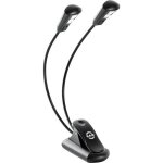 K&m - 12259 - lampe de pupitre 2 bras 2 leds avec batterie
