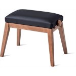 K&m 13940 - banquette piano couleur noyer, si�ge simili cuir noir