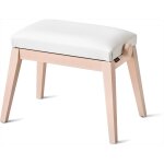 K&m 13941 - banquette piano couleur cendre, si�ge simili cuir blanc