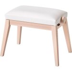 K&m 13946 - banquette piano couleur cendre, si�ge velours blanc