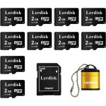 Kakul - lot de 10 cartes micro sd 2go classe 6compatible lecteurs mp3, tlphones anciens&appareils sdip65 ...