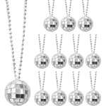 Kal - lot de 12 colliers a boules disco - collier a boules disco - collier des annes 70 / 80 / 90 - ...