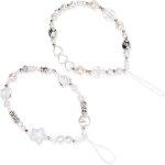 Kal - lot de 2 dragonnes pour appareil photo en perles et cristal, accessoire pour epaule de camra, ...