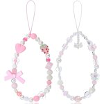 Kal - lot de 2 pendentifs pour tlphone portable - design y2k - perles en rsine et perles artificielles ...