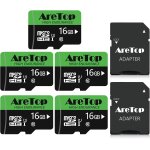 Kal - carte micro sd 16go, lot de 5 carte memoire uhs - i, tf micro sdhc classe 10, u1, avec adaptateur ...