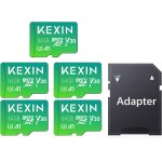 Kal - carte micro sd 64 go carte mmoire 5 pices 64go microsdxc full hd & 4k uhd uhs - i u3 v30 a1 lot ...