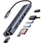Kal - dock station d'accueil hub / adapteur usb c 8in1 vers ethernet rj45, hdmi 4k, 87w pd, data, sd ... Kal - dock station d'accueil hub / adapteur usb c 8in1 vers ethernet rj45, hdmi 4k, 87w pd, data, sd ...