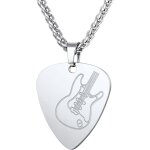Kal - pendentif plectre / guitare, collier musical en acier inoxydable / plaqu or, bijou hip hop style ...