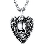 Kal - pendentif plectre / guitare, collier musical en acier inoxydable / plaqué or, bijou hip hop style ... Kal - pendentif plectre / guitare, collier musical en acier inoxydable / plaqué or, bijou hip hop style ...