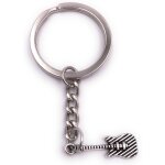 Kal - pendentif porte - cl�s ray� guitare electrique en m�tal argent�