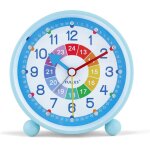Kal - reveil enfant silencieuse, mtal bleu reveil la lumire de nuit facile a lire, apprentissage crative ...