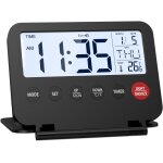 Kal - rveil de voyage numrique, rveil matin pliable avec grand ecran lcd, date et temprature, rtroclaira ...