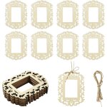 Kalanka - lot de 12 cadres rectangulaires en bois brut creux pour dcoration de maison, fte, peinture, ...