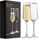 Kalanka - lot de 2 fl�tes a champagne el�gantes en verre de 177 ml, cadeau d'anniversaire, de mariage, ...