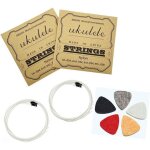 Kalanka - lot de 2 jeux de cordes pour ukul�l� en nylon blanc avec m�diators en feutre, a ¿ 1, e ¿ ...