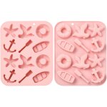 Kalanka - lot de 2 moules en silicone sur le thème de l'océan en forme d'étoile de mer, bateau, rame, ... Kalanka - lot de 2 moules en silicone sur le thème de l'océan en forme d'étoile de mer, bateau, rame, ...