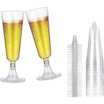 Kalanka - lot de 20 fl�tes a champagne en plastique - 150 ml - r�utilisables - pour f�tes, mariages