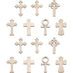 Kalanka - lot de 200 breloques en forme de croix en bois brut pour prière, cadeau, bricolage, peinture, ... Kalanka - lot de 200 breloques en forme de croix en bois brut pour prière, cadeau, bricolage, peinture, ...