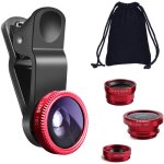 Kalanka - 3 in 1 universal fish eye lens, macro clip lens wide - angle camera lens kit for ipad iphone ...