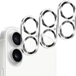 Kalanka - lot de 3 protecteur d'objectif de camra pour iphone 16 6, 1 pouces et iphone 16 plus 6, 7 ...