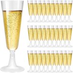 Kalanka - lot de 30 fl�tes a champagne en plastique transparent - r�utilisables - pour mariages, anniversaires ...