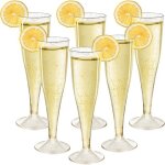 Kalanka - 30 pi�ces flute champagne plastique, 130ml paillettes dor� verre champagne reutilisable, el�gantes ...