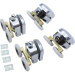 Kalanka - lot de 4 roulettes de porte de douche, roulettes de porte en verre de douche, poulies jumelles ...