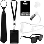 Kalanka - lot de 6 accessoires de costume d'agent, de renseignement, accessoires de costume d'espion ...