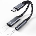 Kalanka - adaptateur usb c jack 3. 5mm avec charge rapide, 2 en 1 type c pd 60 w charge adaptateur, usb ...