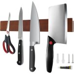 Kalanka - barre magntique de 40 cm - porte - couteaux magntique sans perage - avec ruban adhsif et ...