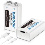 Kalanka - batterie 9v 650mah rechargeable lithium - ion avec cble usb type - c 2en1 pour microphone, ...