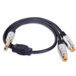 Kalanka - câble 6. 35mm à 2rca, 1 / 4 mono mâle à 2 rca femelle y splitter câble audio pour amplificateurs, ... Kalanka - câble 6. 35mm à 2rca, 1 / 4 mono mâle à 2 rca femelle y splitter câble audio pour amplificateurs, ...