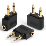 Kalanka - casque d'�coute d'avion adaptateurs plaqu�s or, [lot de 3]3, 5 mm femelle aux audio jack or ...