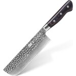 Kalanka - couteau nakiri japonais 7 pouces, couteau  lgumes  lame droite pour hacher et emincer efficacemen ...