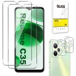 Kalanka - dision [2 pices] protecteur d'cran compatible avec realme c35 + [2 pices] protecteur d'objectif ...