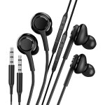 Kalanka - ecouteurs avec fil (2 paquets) casque en oreille 3, 5 mm jack câble casque microphone casque ... Kalanka - ecouteurs avec fil (2 paquets) casque en oreille 3, 5 mm jack câble casque microphone casque ...