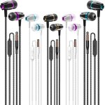 Kalanka - ecouteurs intra - auriculaires avec microphone, lot de 5, casques stro filaires, basses, ...
