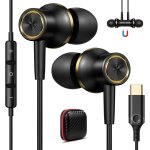 Kalanka - ecouteurs usb c, pour iphone 16, 15 pro max, 5g, magntiques, avec cble, microphone, port ...
