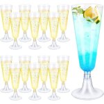 Kalanka - fl�tes a champagne transparent, 25 pi�ces verres a champagne en plastique el�gantes reutilisable, ...
