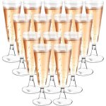 Kalanka - fl�tes a champagne transparent, 30 pi�ces verres a champagne en plastique el�gantes reutilisable, ...