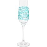 Kalanka - fl�te a champagne turquoise peinte a la main, 220 ml, bo�te cadeau