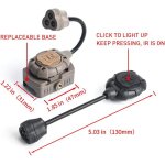 Kalanka - lampe de casque tactique mpls3, lumire blanche / infrarouge rouge led tte de tte de, indicateur ...