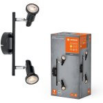 Kalanka - led spot 2x3. 4w 927 gu10 bk ledv, 6. 8 w, noir, 2 projecteurs