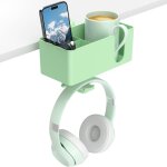 Kalanka - porte gobelet bureau 4 en 1 avec support casque gamer - crochet pour casque sous bureau avec ...
