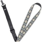 Kalanka - rayzm sangle pour ukul�l� a clipser - coton tiss� jacquard, brod�e, r�glable pour le cou, crois� ...
